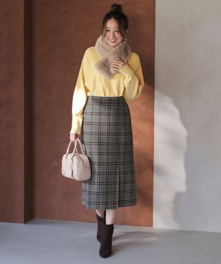 ANY SIS フェイクファー ティペット ベージュ