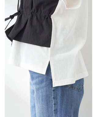 earth music&ecology ビスチェドッキングプルオーバー White×Black