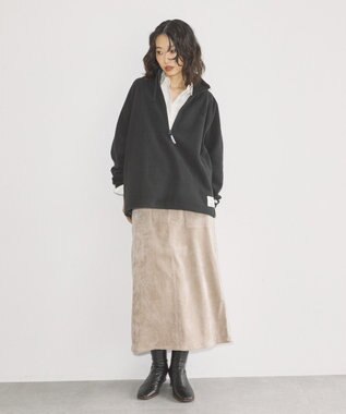 AMERICAN HOLIC Discus フリースハーフジッププルオーバー Black