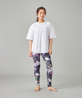 Chacott Chacott BALANCE ローズガーデンプリントレギンス ブラックプリント