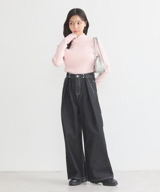 earth music&ecology 袖口刺繍リブニットプルオーバー Light Pink