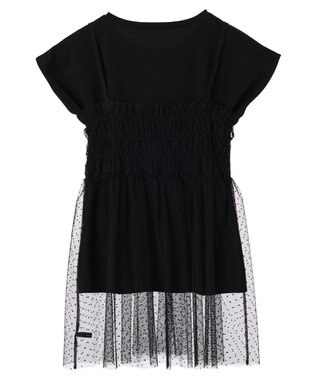 YECCA VECCA 【2点SET】マルチwayチュールオーバーキャミSET/Tee Black