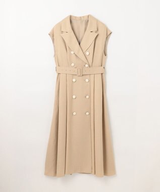 GRACE CONTINENTAL テーラーフレアワンピース ベージュ