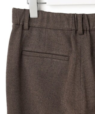 23区 L 【洗える】フランネル2WAY テーパード パンツ ダークブラウン系