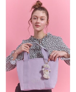 TOCCA 【ぬいぐるみチャーム付き】TOCCA AMICO CANVAS TOTE キャンバストート ライラック系