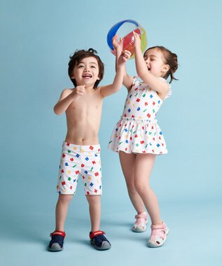 MIKI HOUSE HOT BISCUITS 【ミキハウス】【70-130cm】ワンピース水着 マルチカラー