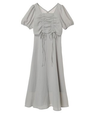 earth music&ecology ＳＥＴ２点パフスリーブブラウス＋キャミワンピース Light Gray