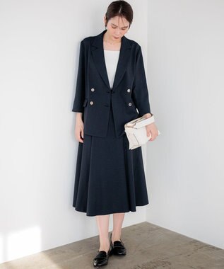 組曲 ライトリネンライク ジャケット ネイビー系