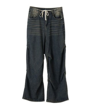 WEGO ドロストコードフレアデニム デニム中濃色