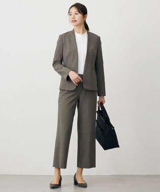 J.PRESS LADIES 【WEB限定カラーあり】T/Rアルガンシルク ワイド パンツ ブラウン系