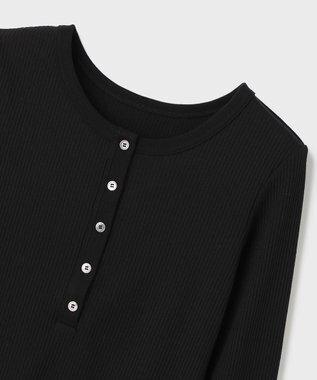 GRACE CONTINENTAL ヘンリーネックカットトップ ブラック