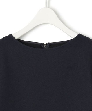 ICB L 【洗える】 ダブルフェイスクレープ ドルマンスリーブワンピース ネイビー系（裏面ブラック）