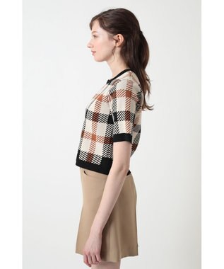 DAKS ビッグハウスチェックショート丈ジャカードニット ウルトラハウスチェック