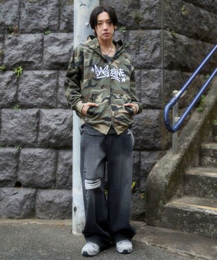 WEGO 【ユニセックス着用ITEM/SMLサイズ展開】グラフィックZIPパーカー 柄1