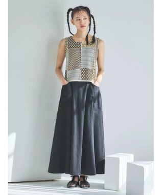 Green Parks ■ＥＳＣＡＲ　サイドポケットギャザースカート Black