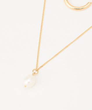 ANY モチーフレイヤード風ネックレス ホワイト系