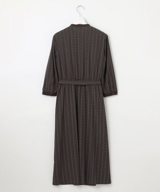 J.PRESS LADIES L 【洗える】ドットデシンプリント ピンタック ワンピース ダークブラウン系