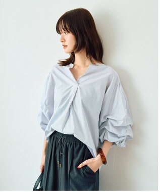 YECCA VECCA タックスリーブスキッパーブラウス