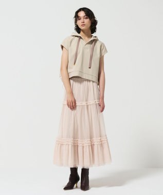 GRACE CONTINENTAL クロップトジャージトップ ベージュ