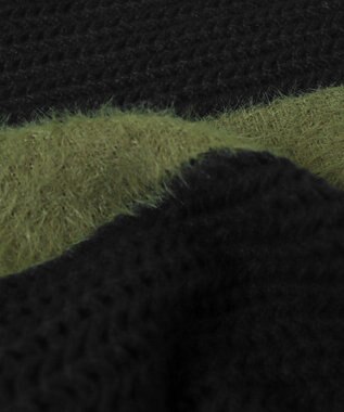 WEGO マテリアルシャギークロップドニット カーキ