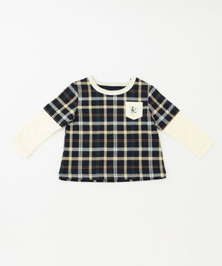 組曲 KIDS 【80-90cm】Check セットアップ ネイビー系5