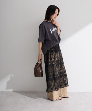 Green Parks さがら刺繍Ｔシャツ Charcoal Gray
