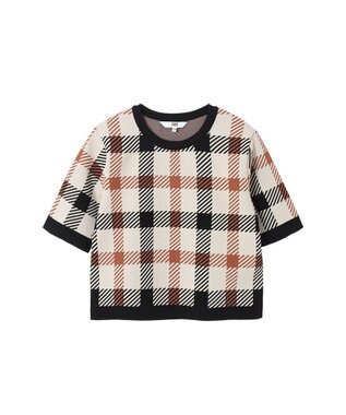 DAKS ビッグハウスチェックショート丈ジャカードニット ウルトラハウスチェック