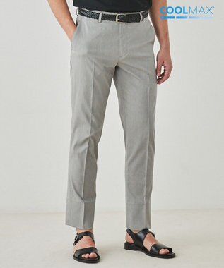 GOTAIRIKU 仕事で着られる綿パン【吸水速乾/ストレッチ/折り目加工】クールマックスコットンパンツ_ノータック（25年モデル） ライトグレー系