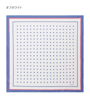 MOONBAT 【シルク100%】MACKINTOSH PHILOSOPHY(マッキントッシュ フィロソフィー）ドット シルクプリントスカーフ 日本製 68cm×68cm UV対策 オフホワイト