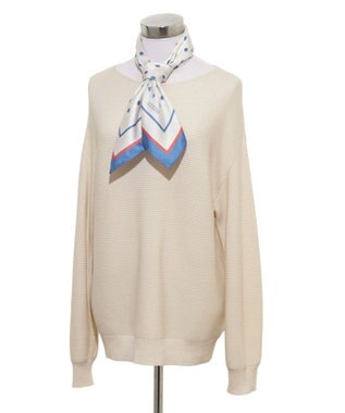 MOONBAT 【シルク100%】MACKINTOSH PHILOSOPHY(マッキントッシュ フィロソフィー）ドット シルクプリントスカーフ 日本製 68cm×68cm UV対策 オフホワイト