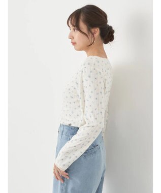 earth music&ecology アイレットジャガードタイトプルオーバー Blue