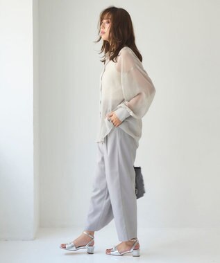 Feroux 【洗える】ベーシックシアー シャツ ライトグレー系