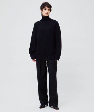 BEIGE， 【洗える】LEADER / ボタンディティールハイネックトップス Navy