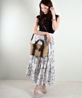 LA BAGAGERIE 【maison vert】 【ペーパー素材・多収納】リボンハンドル2WAYかごバッグ チョコ