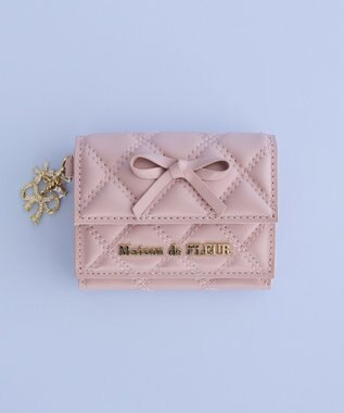 Maison de FLEUR リボンチャームキルティングプチウォレット