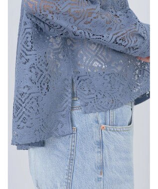 earth music&ecology レースショートシャツ Sax