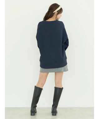 earth music&ecology 裏毛ロゴチュニック Navy