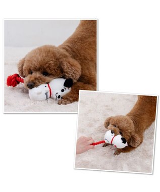 PET PARADISE ディズニー 101匹わんちゃん ロープ トイ ホワイト×レッド