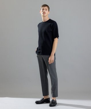 JOSEPH HOMME ドライコットンリンクス　半袖ニット ブラック系