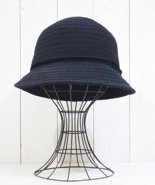 石田製帽 ベルベットリボン ブルトン ブラック