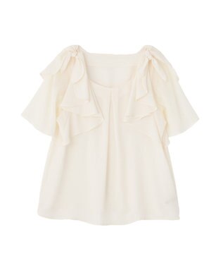 YECCA VECCA リボンスリーブブラウス Off White