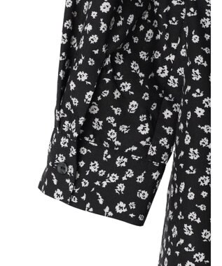 Green Parks ２ｗａｙ小花柄ギャザーシャツワンピース Black