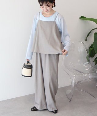 AMERICAN HOLIC リネンライクビスチェサロペット Gray Beige