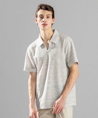 JOSEPH HOMME 【WEB限定商品】トップヘリンボンジャージー　スキッパー ライトグレー系