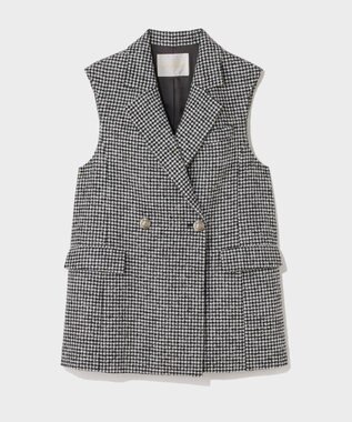 GRACE CONTINENTAL 千鳥ライトウールジレ ブラック