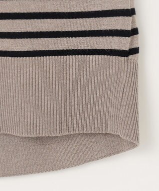 ANY 【洗濯機可】ボーダーニット モカ×クロ