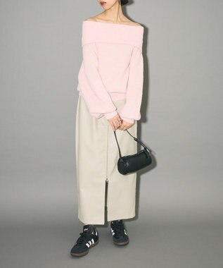 Green Parks オフショルダーニット Pink