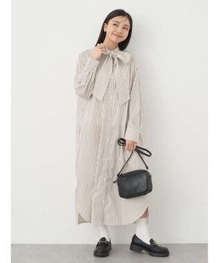 earth music&ecology ボウタイシャツワンピース