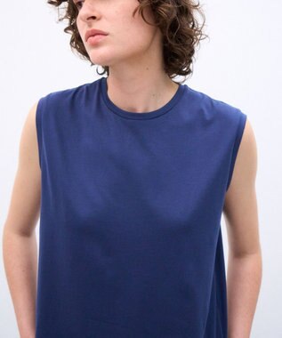 ATON SUVIN 60/2 | スリーブレスドレス BLUE
