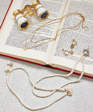 TOCCA OPEN CLOVER PEARL NECKLACE 淡水パール 2WAYネックレス ゴールド系